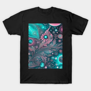 Other Worldly Designs- nebulas, stars, galaxies, planets with feathers T-Shirt